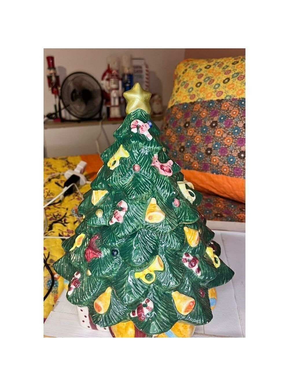 Christmas tree and salt and pepper set ceramic original box Santa